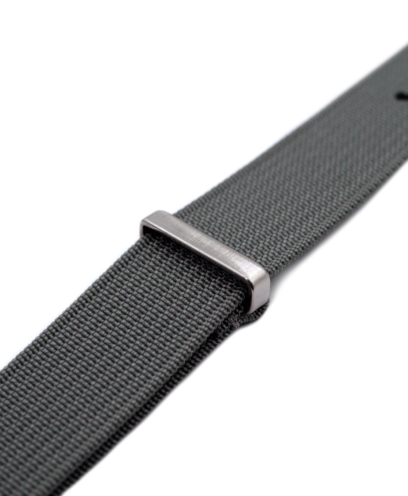 Ribbed Nato Strap - Grey - Brushed-side
