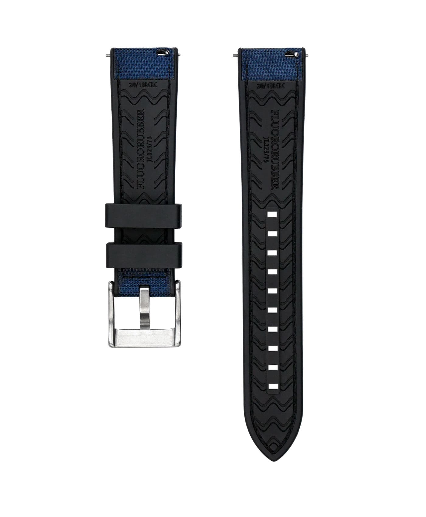 Hybrid Sailcloth/Rubber Watch Strap - Blue | WB Original