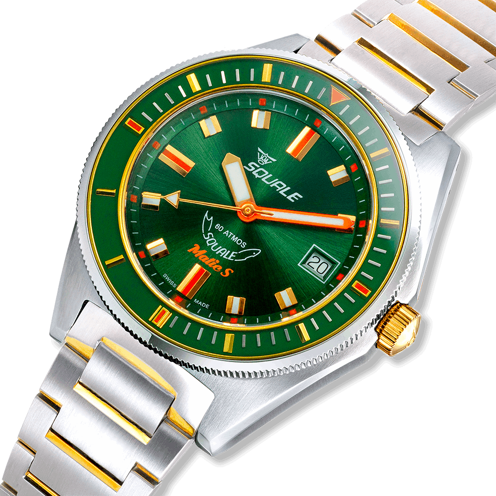 Squale - Matic S - Green Two Tone - Steel Bracelet - MATICGGRGR.SSBI