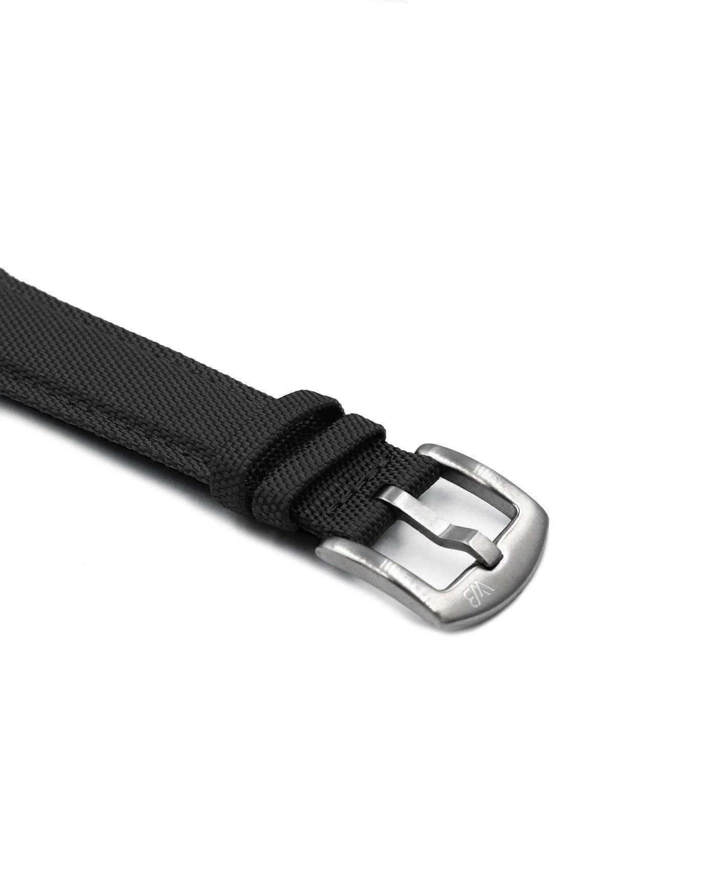 Sailcloth watch strap black WB Original buckle
