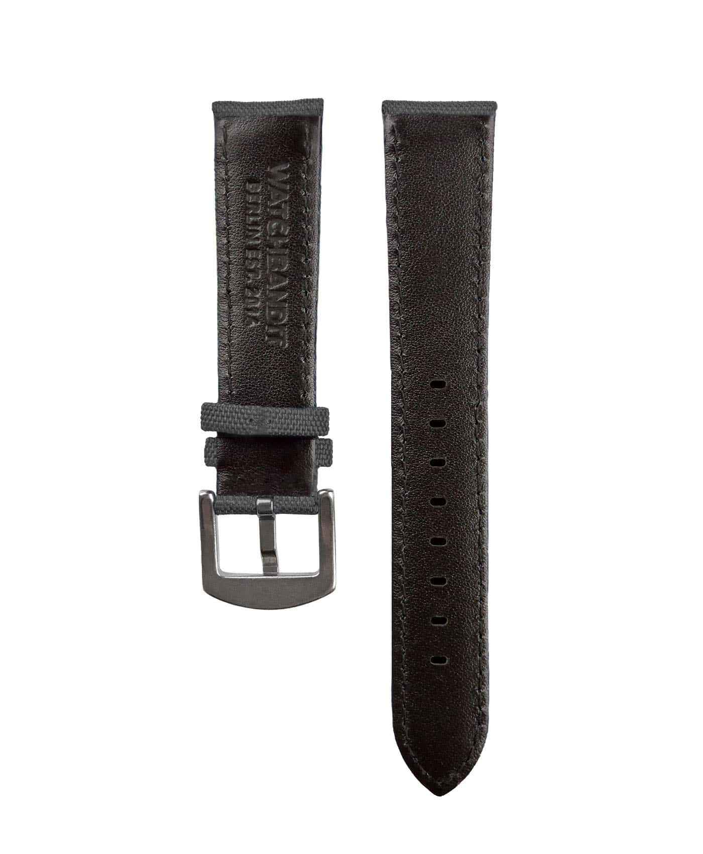 Premium Sailcloth watch strap dark grey WB Original back
