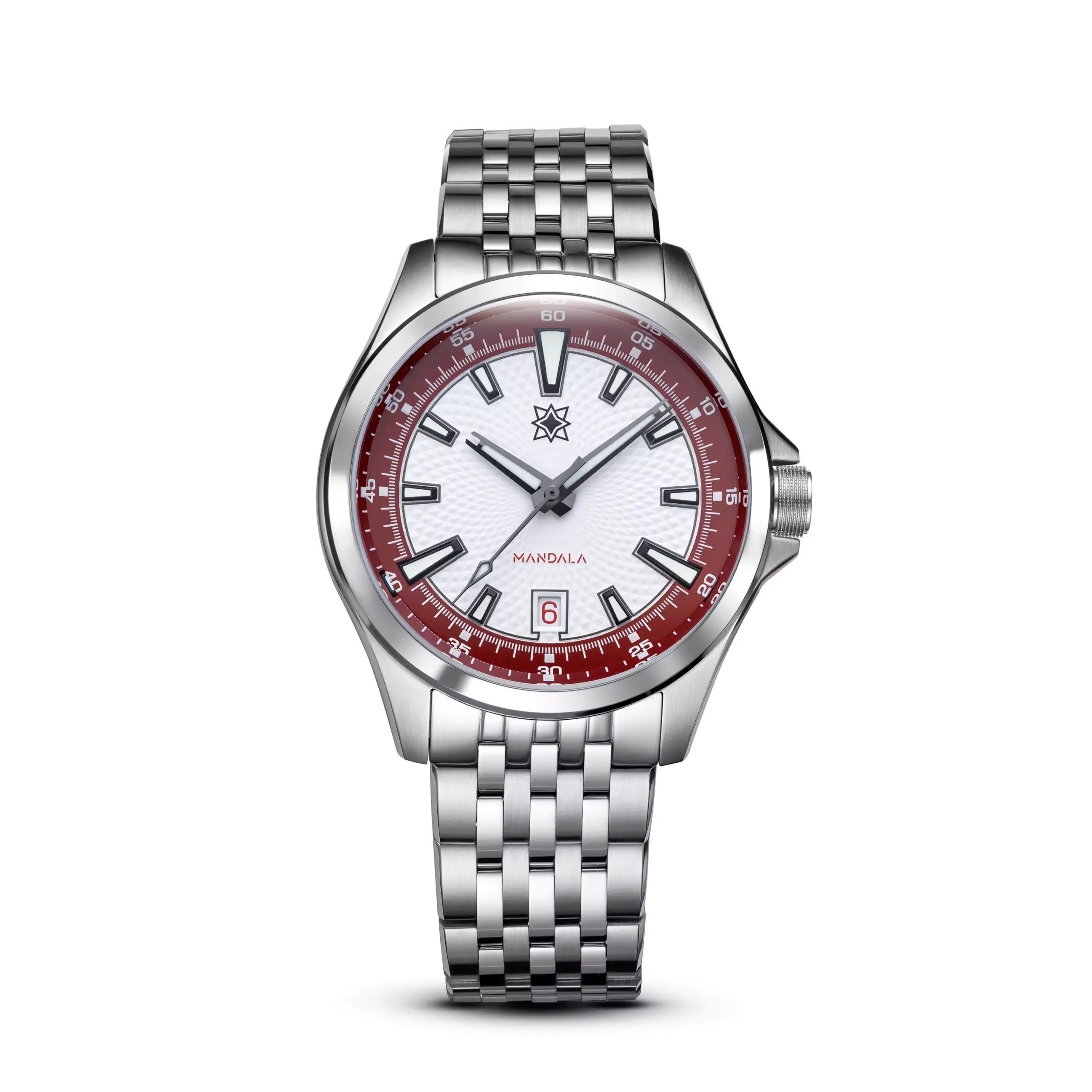 Second Hour - The Mandala Mk3 -red-white-dial-front