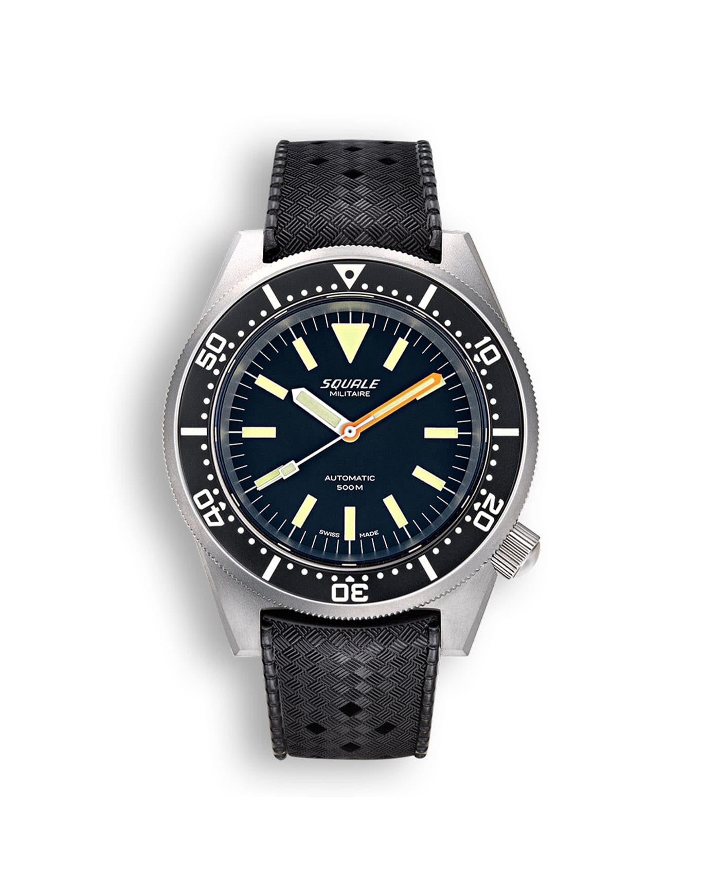 Squale - 1521 Black Militaire - Blasted - Rubber - 1521MILBL.HT-min