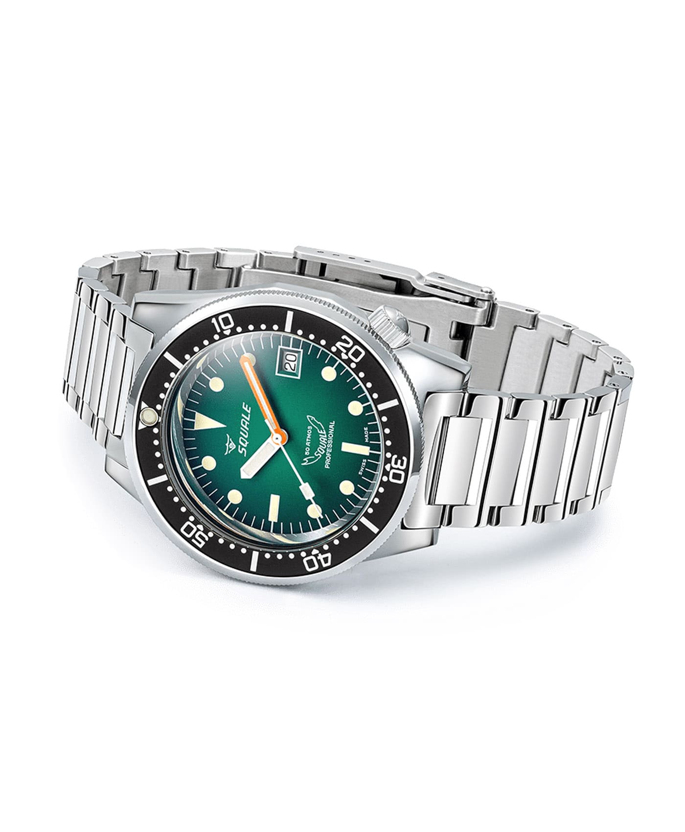 Squale - 1521 Green Ray - Polished - Bracelet - 1521PROFGR.SQ20L