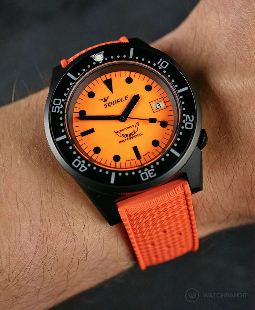 Orange Tropical-Style rubber strap by WB Original