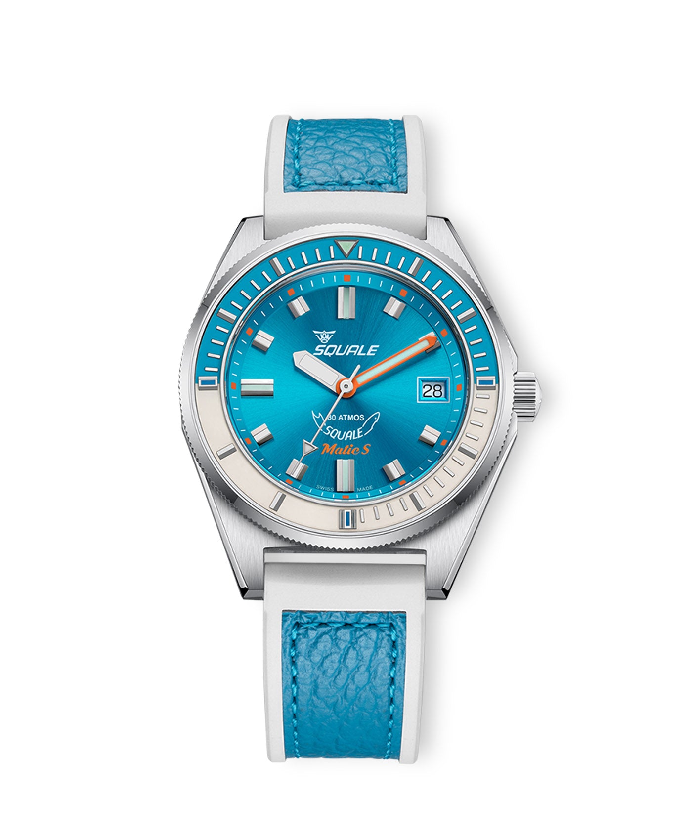 Squale - Matic S Light Blue - MATICLBWLB - HydroLeather Watch Strap