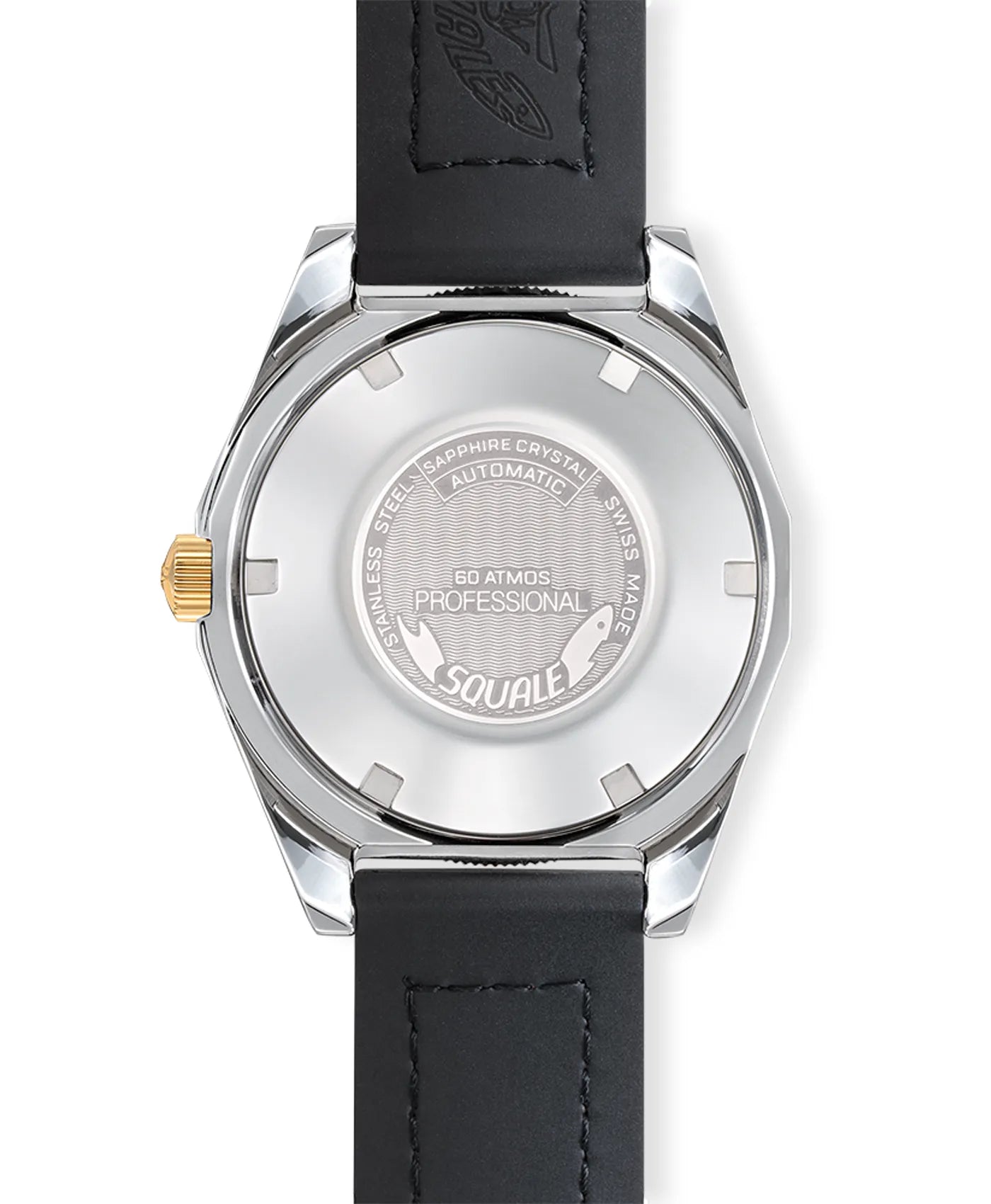 Squale - Matic S Orange - MATICBKOBK.RLOR - HydroLeather Watch Strap - case back