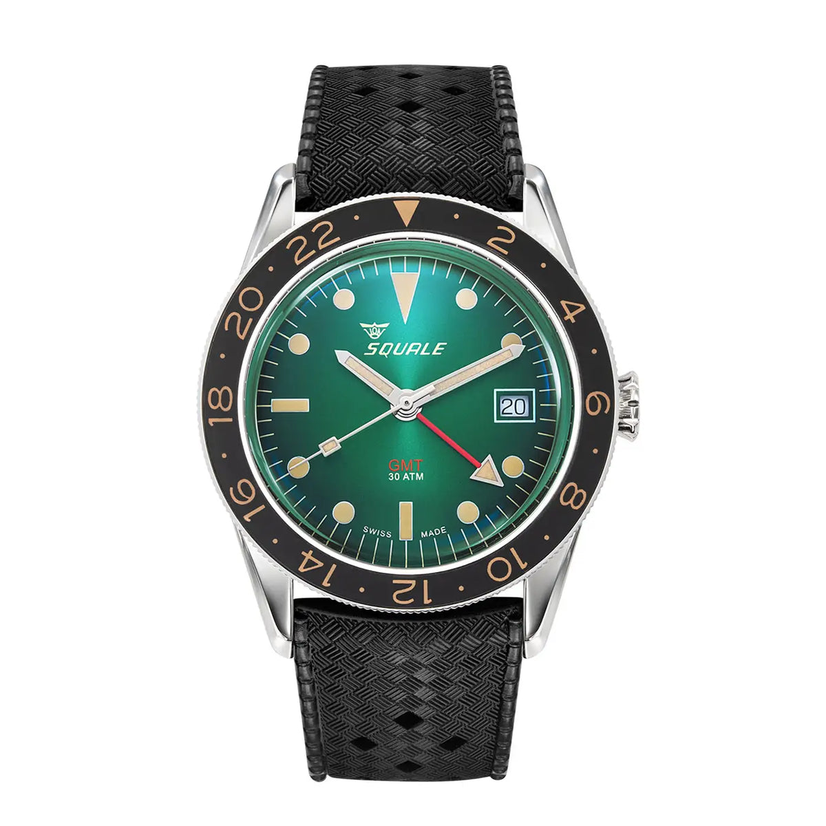 Squale - SUB 39 - GMT Vintage - Green - Rubber Strap
