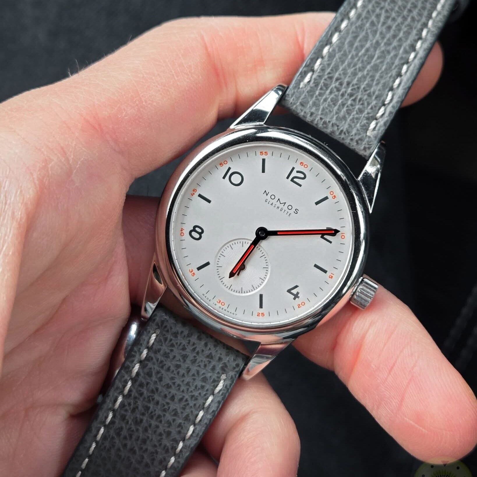 Textured Leather Watch Strap Dark Grey | WB Original x Nomos Campus 1