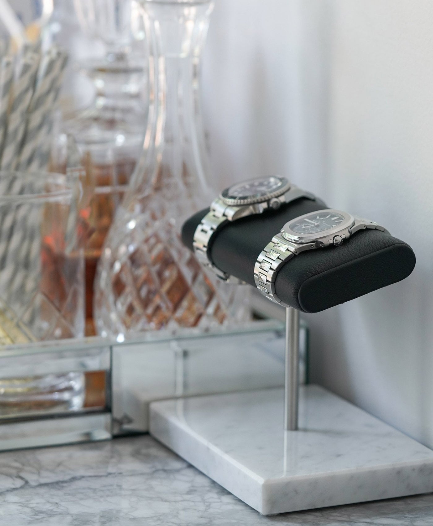 Wristonomy - Watch Stand Classic - Double - White & Silver