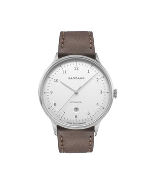 Vandaag - Primus Automatic - Steel-Silver - Brown Strap