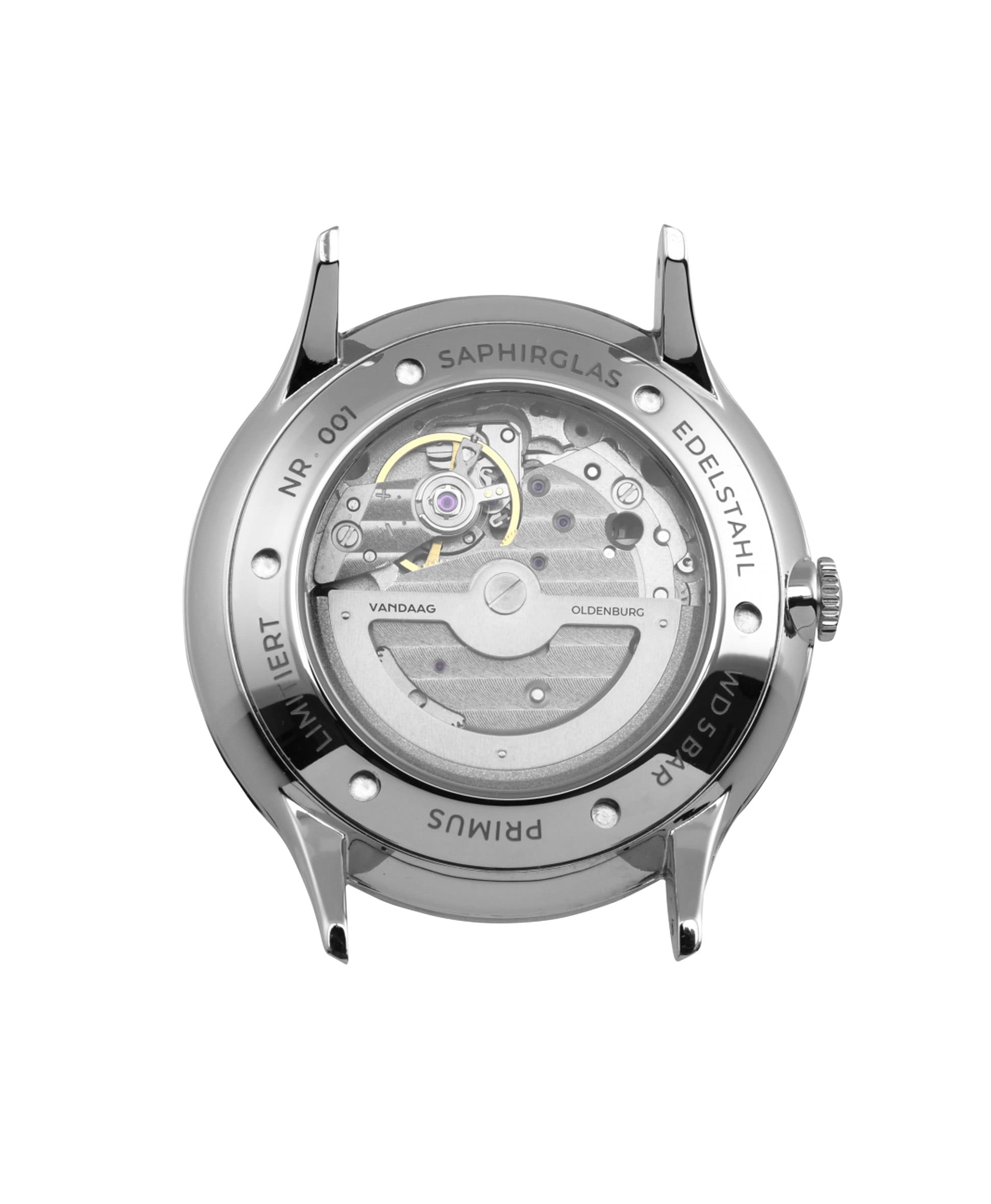 VANDAAG Primus Automatic steel-silver movement case back