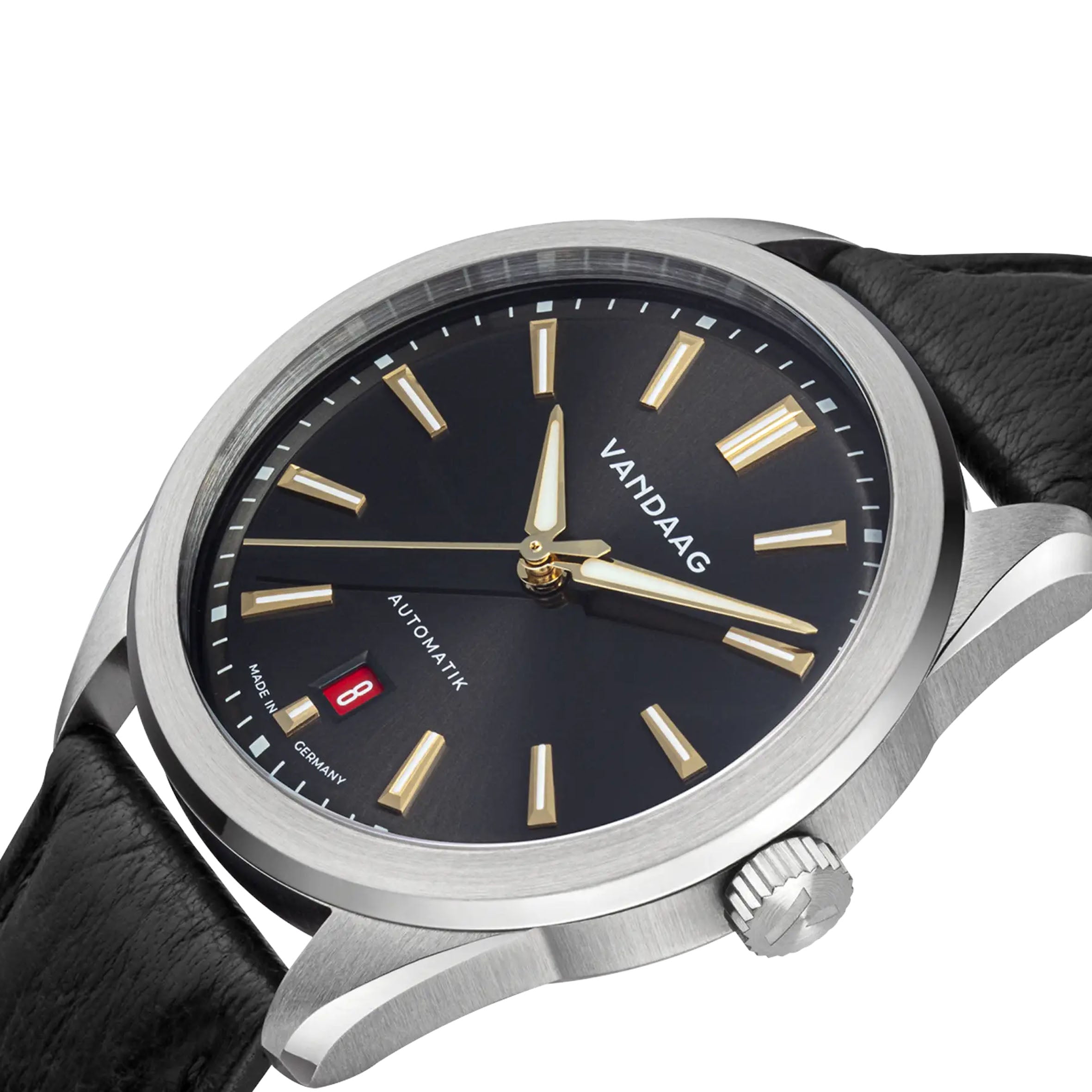 Vandaag - Baas - Gold-Kraft - Leather Bracelet - Red Date - close up