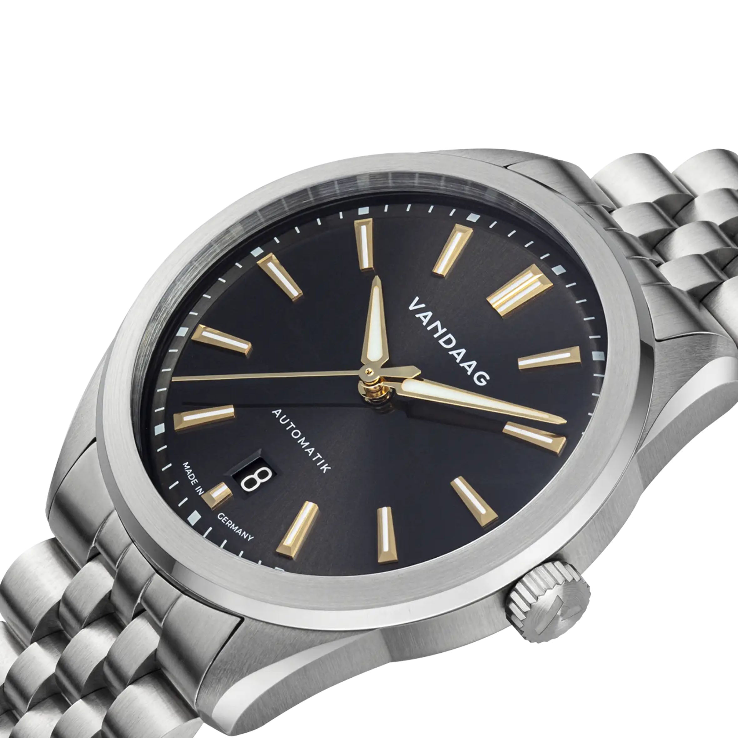 Vandaag - Baas - Gold-Kraft - Steel Bracelet - Black Date - close up