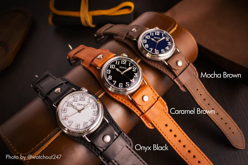 Vario - 1918 Pilot Brass Cream Dial with Orange Lume Watch