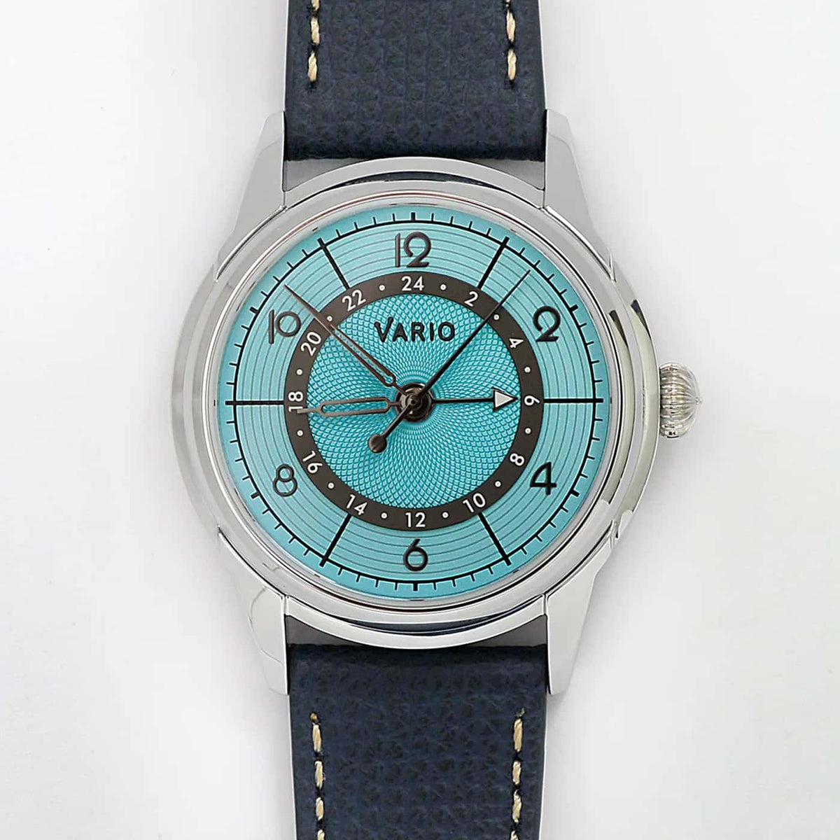 dress watch metal bracelet Vario - Empire Seasons True GMT - Summer Blue Automatic Dress Watch
