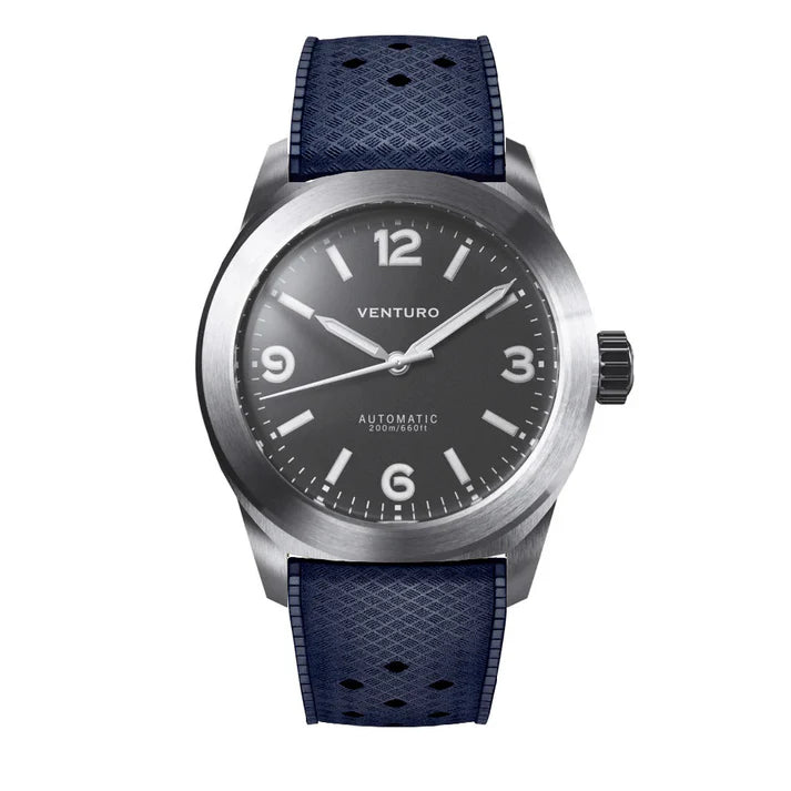 Venturo - Field Watch 3 - Grey - Steel Bracelet & Rubber Strap