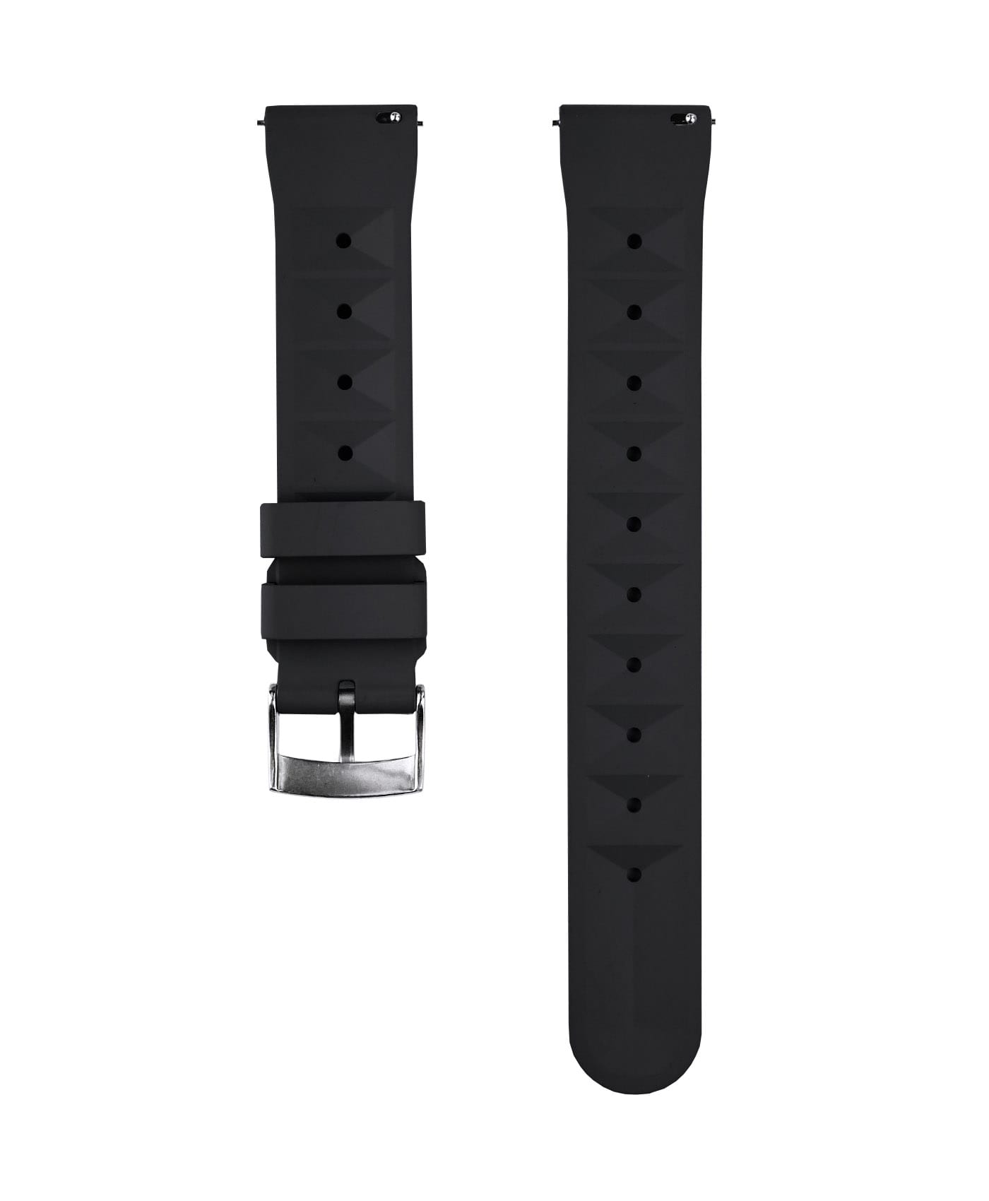 Waffle Rubber watch strap_Black_Back