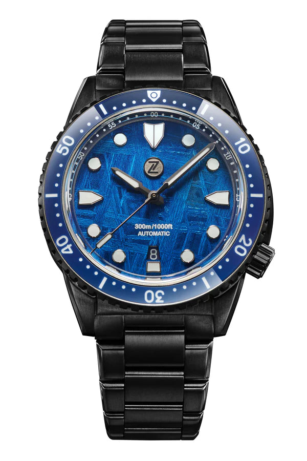 Zelos - Great White 43mm Ti - DLC Blue Meteorite