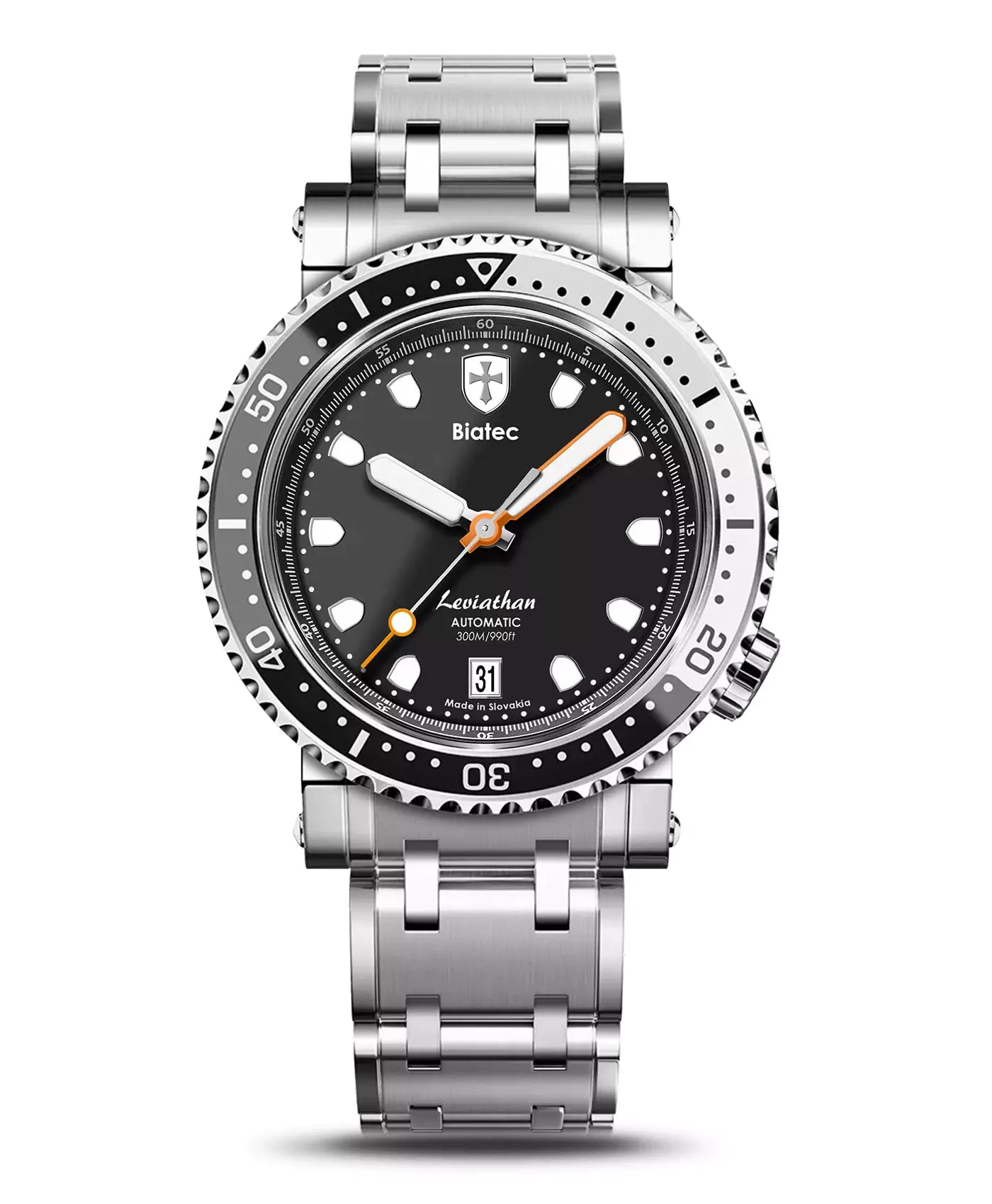 Leviathan 01 F – Black Dial / Steel Bracelet NanTec