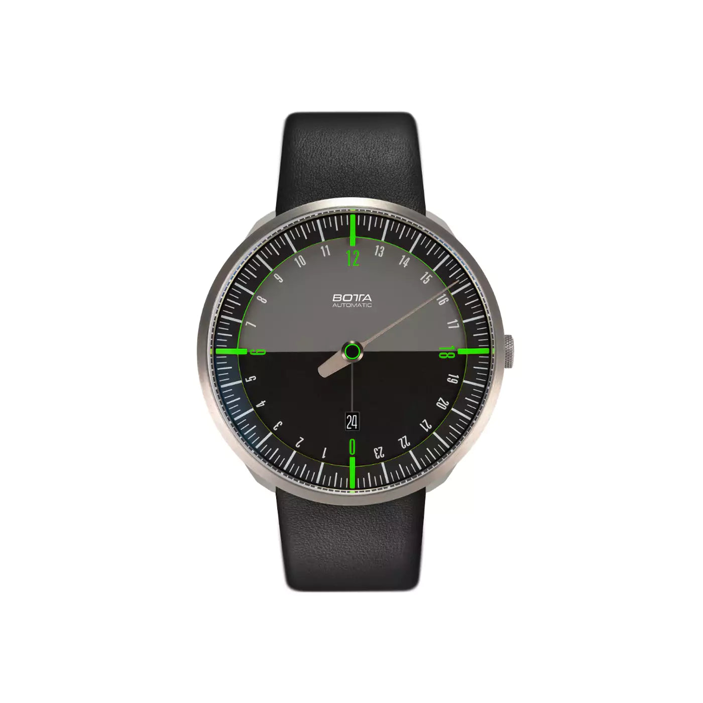 botta-uno-24-automatic-black-green-leather
