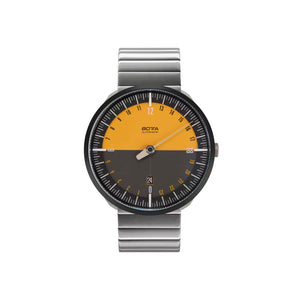 BOTTA - UNO 24 Automatic Edition-15 - Titanium - 40 mm - Black/Orange - Stainless Steel Bracelet