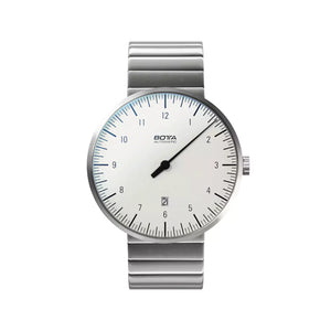 BOTTA - UNO Titanium - Automatic 44 mm - White Dial - Stainless Steel Bracelet