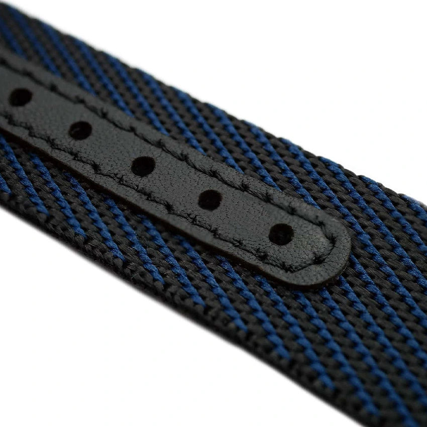 Adjustable Single-Pass watch Strap – Black-Blue
