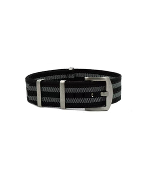 Ribbed Nylon Strap - Black/Grey | WB Original