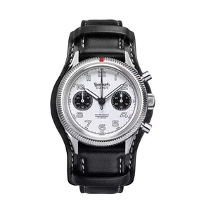 Hanhart - 417 ES 1954 Flyback Panda - 39 mm - Leather Bracelet
