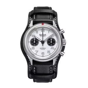 Hanhart - 417 ES Flyback Panda - 42 mm - Leather Bracelet