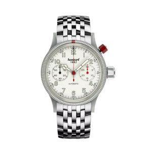 Hanhart - PIONEER Mk I - Antique White - 40 mm - Stainless Steel Bracelet