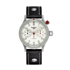 Hanhart - PIONEER Mk I - Antique White - 40 mm - Black Leather