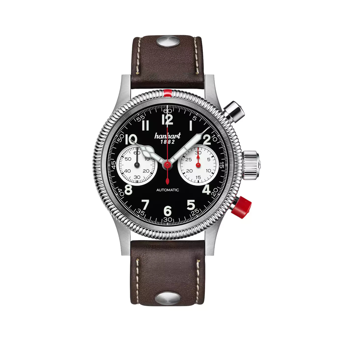 hanhart-pioneer-mk-i-reverse-panda-40-mm-dark-brown-leather