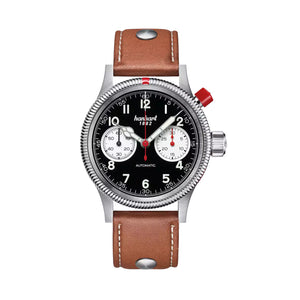 Hanhart - PIONEER Mk I - Reverse Panda - 40 mm - Light Brown Leather