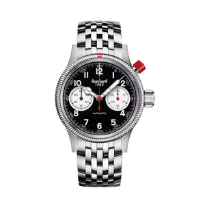 Hanhart - PIONEER Mk I - Reverse Panda - 40 mm - Stainless Steel Bracelet