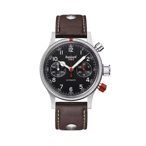 Hanhart - PIONEER Mk II - Black - 40 mm - Dark Brown Leather
