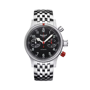 Hanhart - PIONEER Mk II - Black - 40 mm - Stainless Steel Bracelet