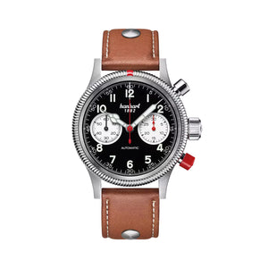Hanhart - PIONEER Mk II - Reverse Panda - 40 mm - Light Brown Leather