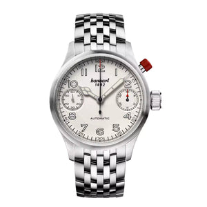 Hanhart - PIONEER MonoScope - Silver - Smooth Bezel - 45 mm - Stainless Steel Bracelet