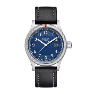 Hanhart - PIONEER One - Blue - 42 mm - Black Leather