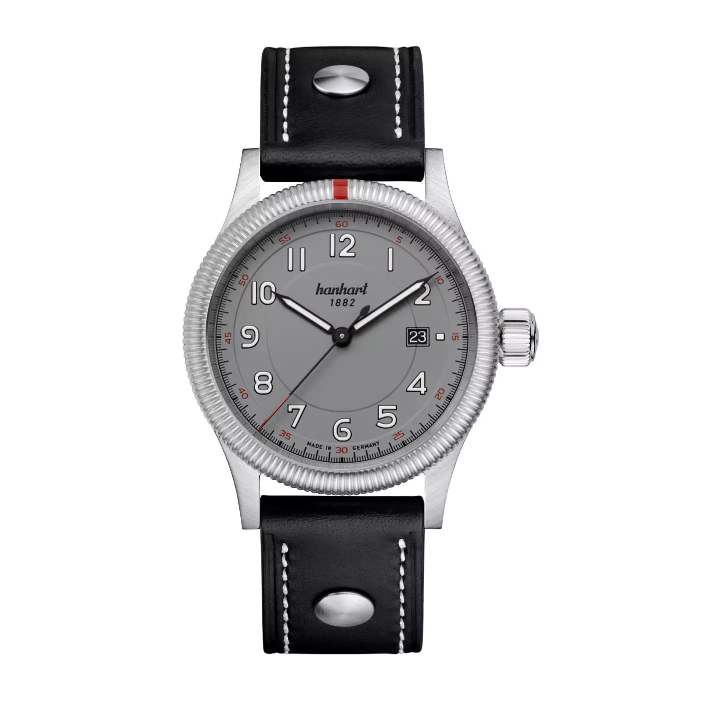 hanhart-pioneer-one-grey-42-mm-black-leather-rivet