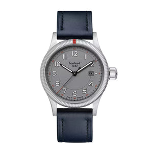 Hanhart - PIONEER One - Grey - 42 mm - Blue Leather