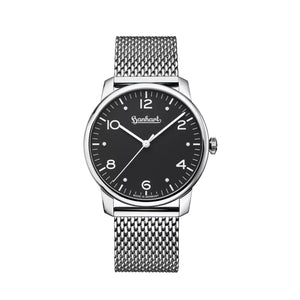Hanhart - PIONEER Silva - Black - 38.5 mm - Milanaise
