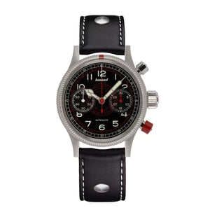 Hanhart - PIONEER Mk II - TachyTele - Black - 40 mm - Black Leather