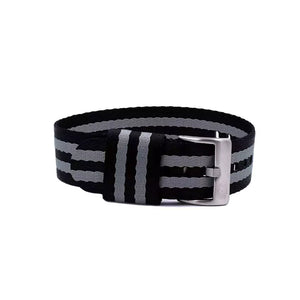 Jelsdal - Vintage Military Single Pass Nylon Strap - Black/Grey
