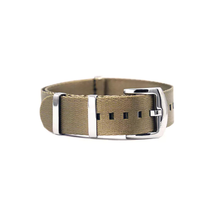 premium-single-piece-nylon-strap-khaki-polished-