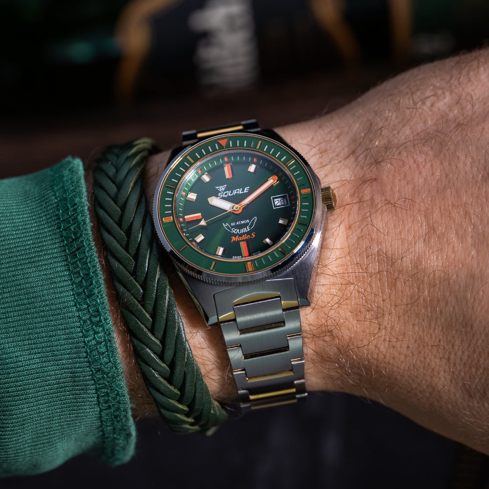 Squale - Matic S - Green Two Tone - Steel Bracelet - MATICGGRGR.SSBI