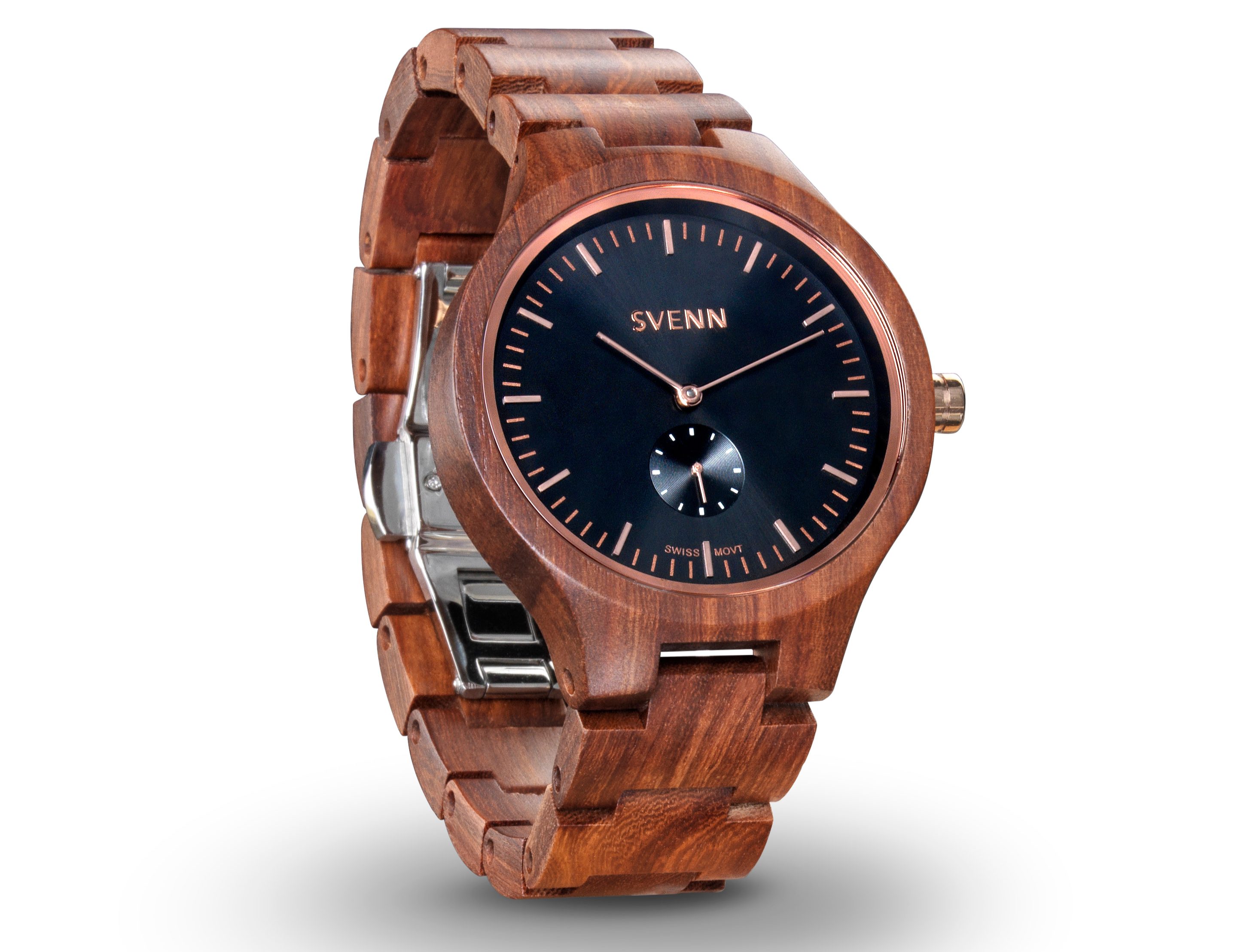 svenn wood watch noir sandalwood