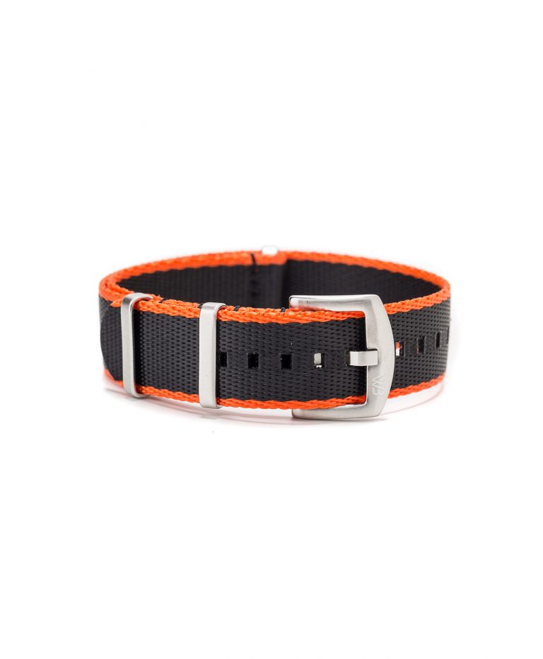 Two-Piece Nato Strap Black & Grey 5 Stripes WB Original - Watch Bands ...